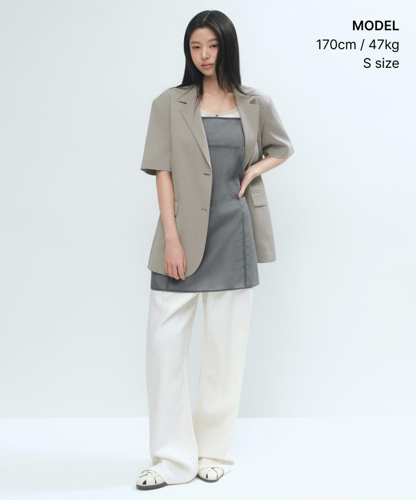 Musinsa Standard Woman Women'S Sheer Mini Dress [Gray]