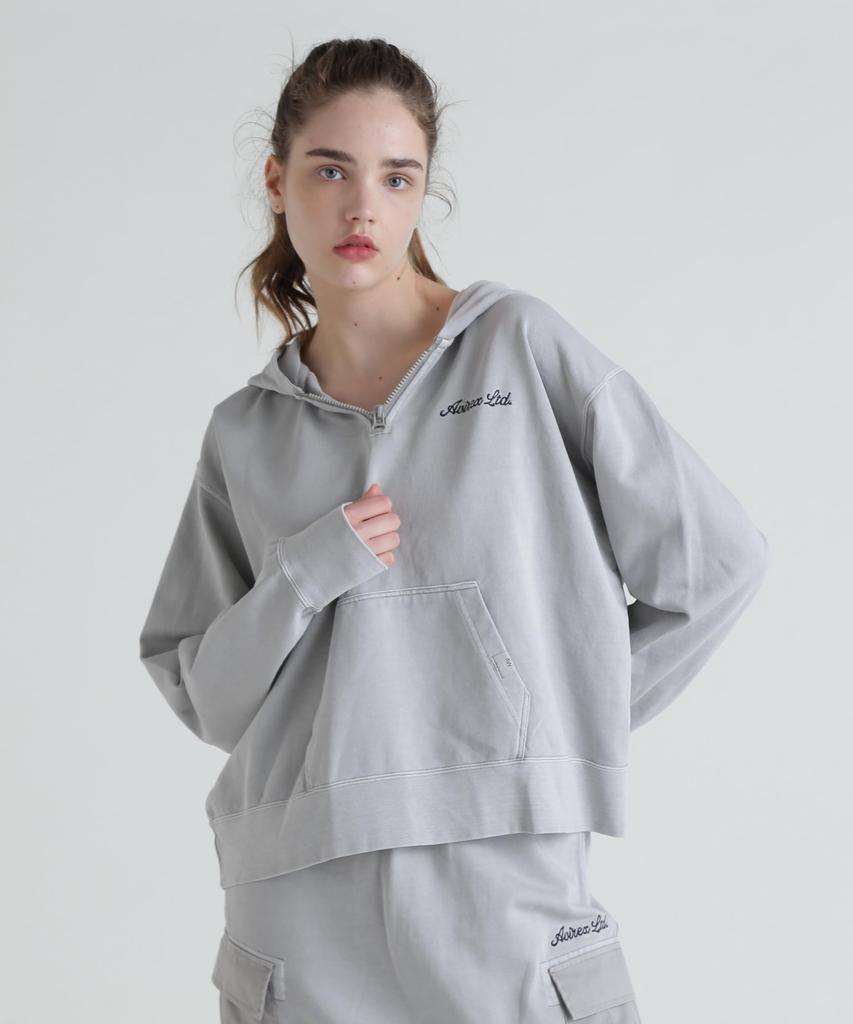 AVIREX FADE WASH CADET PATCH H Z HOOD PARKER light gray