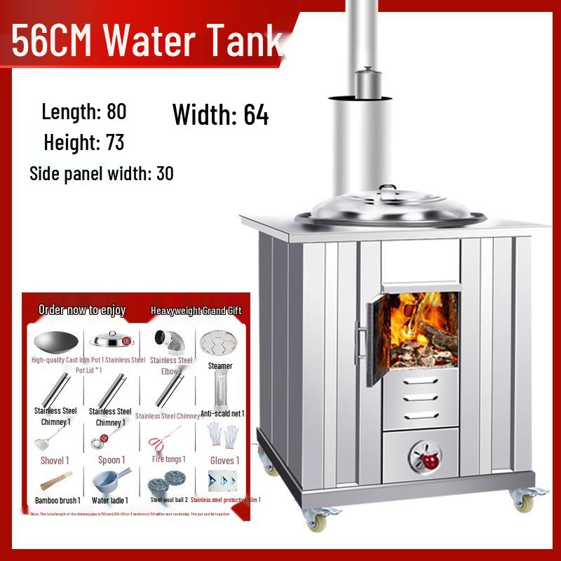 Portable Stainless Steel Wood Stove for Outdoor Cooking