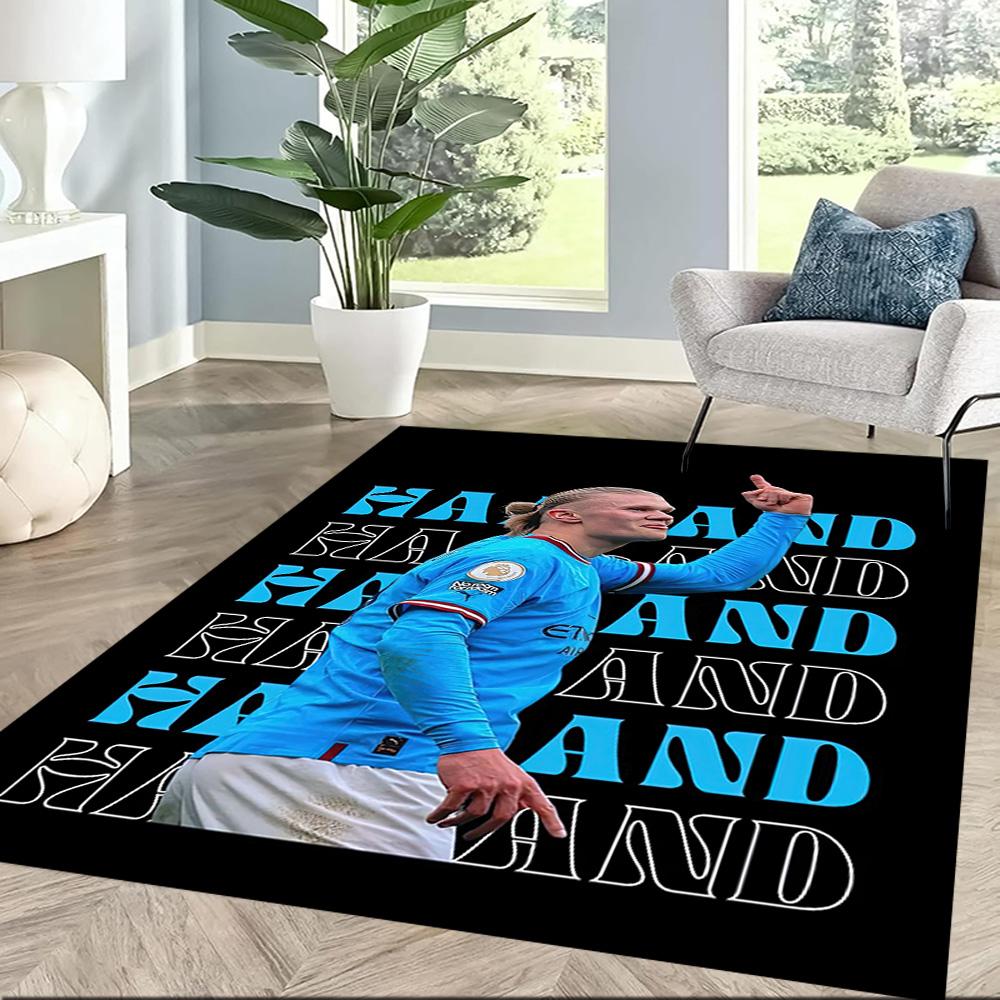 Haaland Fan Square rugs are a great choice for living rooms, bedrooms, home décor, and as gifts.