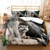 Raccoon Duvet Cover Set Cute Wild Animals Polyester Comforter Cover King Queen Size For Boy Girl Bedding Set With Pillowcase