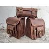 Leather Saddle Bag Motorcycle Pouch Buffalo Hide Leather Bag Motorcycle Saddlebag Brown Handmade Motorbike Panniers Set of 3 Bags