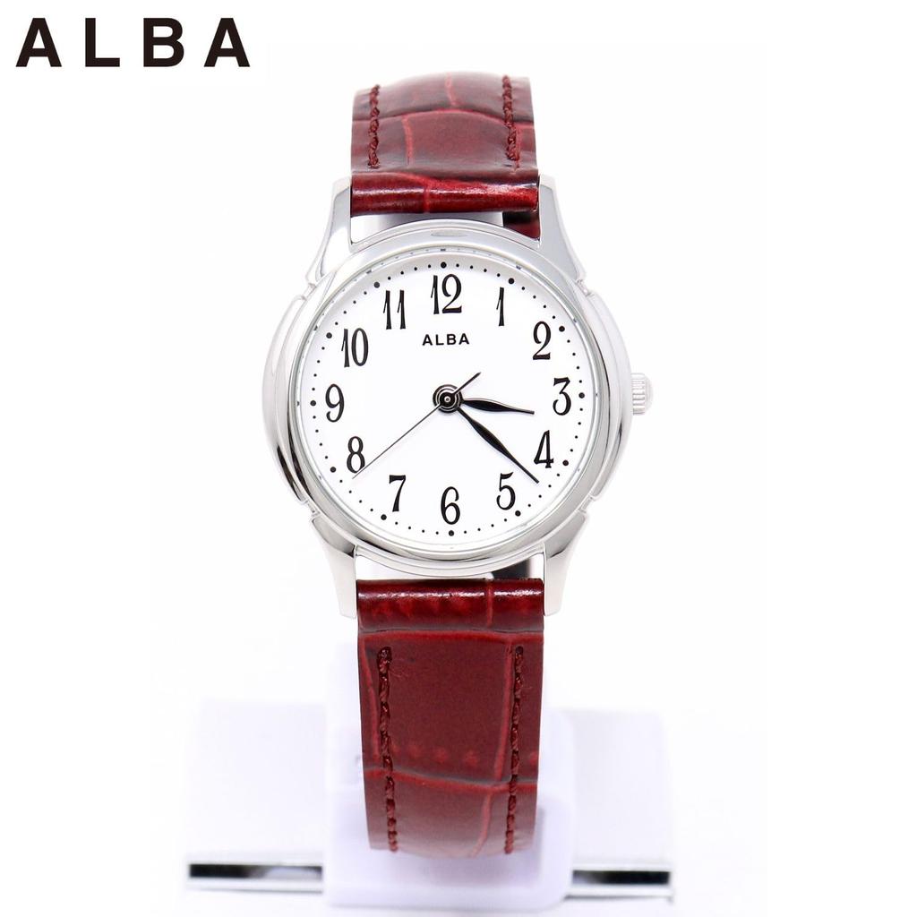 Часы Seiko Alba Кварцевые из нержавеющей стали Аналоговые часы с водозащитой 5 АТМ Белые Серебристые Женские (AEGK434, Циферблат, Корпус)