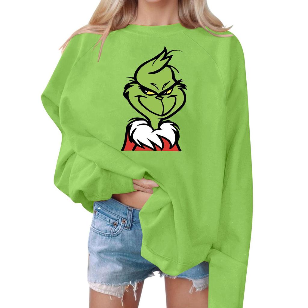 Женский повседневный и модный свитер с круглым вырезом, свободный свитер с круглым вырезом и принтом