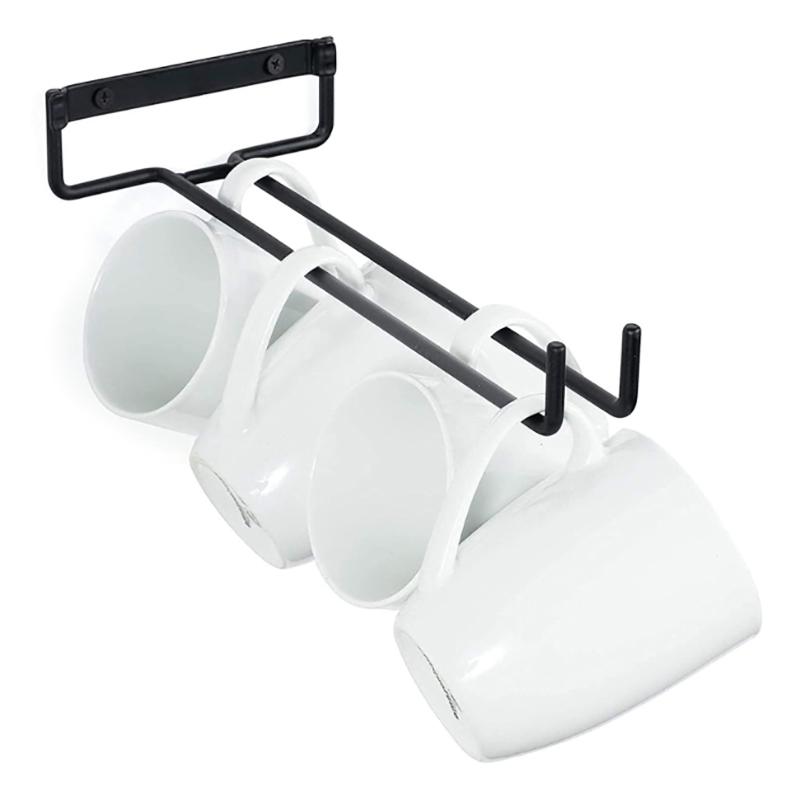 Настенный держатель для бокалов Высококачественная черная железная подвесная стойка для бокалов Винный бокал Бар