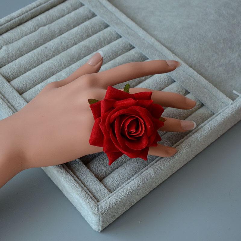 Винтажная красная роза заколка для волос сбоку для танцевальных выступлений