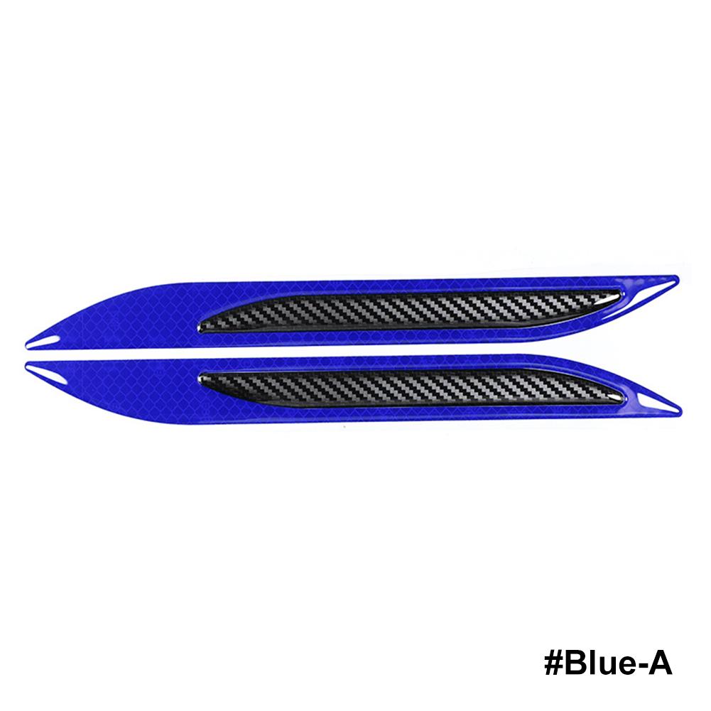 2 шт., светоотражающие полосы для автомобиля, защита для бампера, защитная наклейка из углеродного волокна, предупреждающая наклейка для автомобиля, лента против царапин, украшение автомобиля