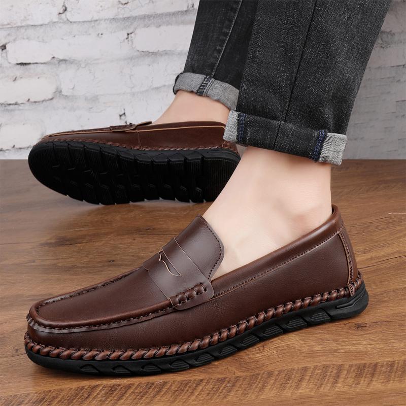 Весенний Комфорт Кожаные Мужские Лоферы Мокасины Обувь Мягкая Подошва Мужские Повседневные Ручной Работы Формальные Накладные Туфли-Лодочки Zapatillas Hombre