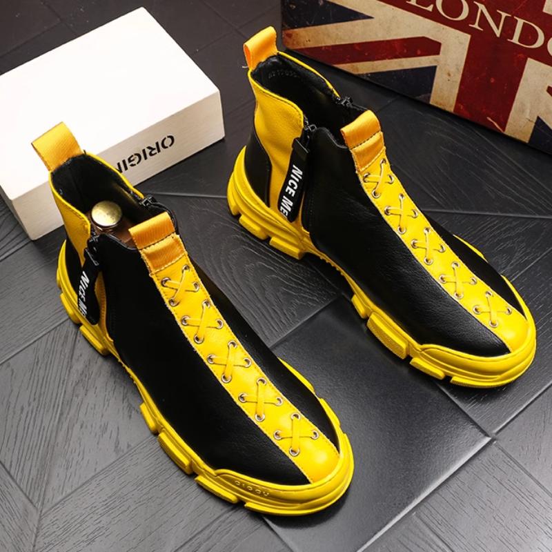 Модная мужская обувь с высоким верхом Корейская версия с бриллиантами повседневная доска интернет-красный прилив b2