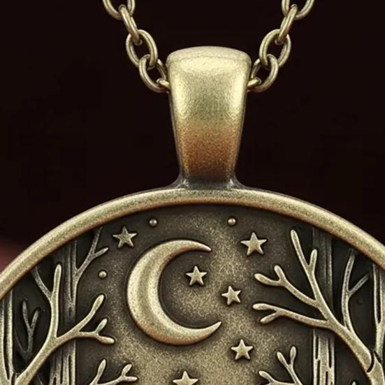 Лесное Ожерелье Подвеска Ожерелье Путешествующее Животное Луна Ювелирное Изделие Подарок для Природы