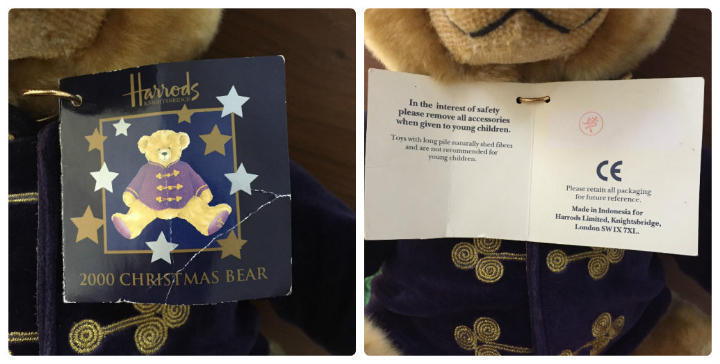 [USED] Harrods 2000 Millennium Teddy Bear In Excellent Condition