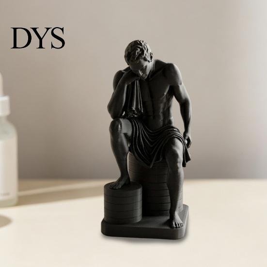 Статуэтка в индустриальном стиле, 3D-печатная статуэтка Мыслителя, Абстрактная фигурка Медитирующего человека, Современная скульптура Мыслящего мужчины для дома, Художественное украшение для офиса