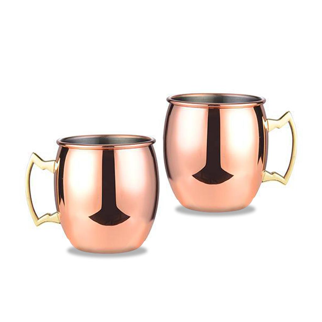 Кружки Leeseph Moscow Mule, кованые медные чашки с покрытием из нержавеющей стали 304, для холодных напитков, пива, вина, баров, вечеринок, в подарок