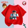 Милая футболка с принтом персонажа Roblox для детей, модная повседневная футболка с коротким рукавом для мальчиков и девочек