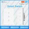 Сенсорная панель Wi-Fi, переключатель для дома, умная панель переключателя, светодиодный индикатор, панель из закаленного стекла