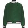 Logo Print Striped Single-Breasted Baseball Jacket Men Outerwear Green DQ5011-341