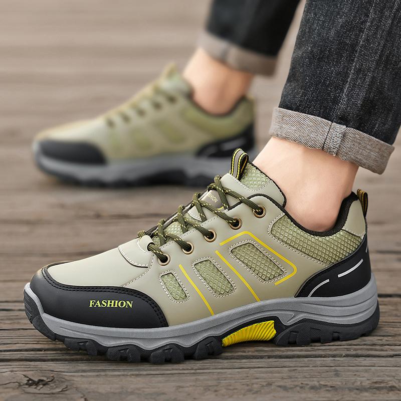Fashion Men's Outdoor Mountaineering Mesh Thick Bottom Non Slip Sneaker Strap Wear Resistant Work Breathable Casual Shoes Zapatillas