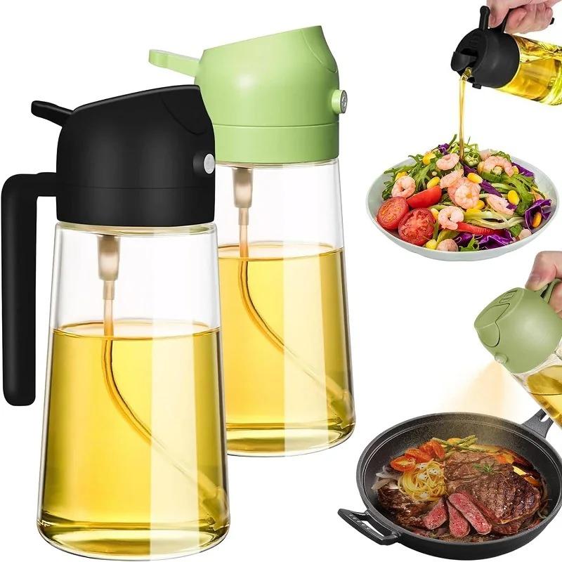 Пластиковая бутылка-спрей для кулинарного масла 2 в 1 для кухни, барбекю, оливкового масла, диспенсер для масла, емкость для масла, для выпечки, уксуса, соевого соуса