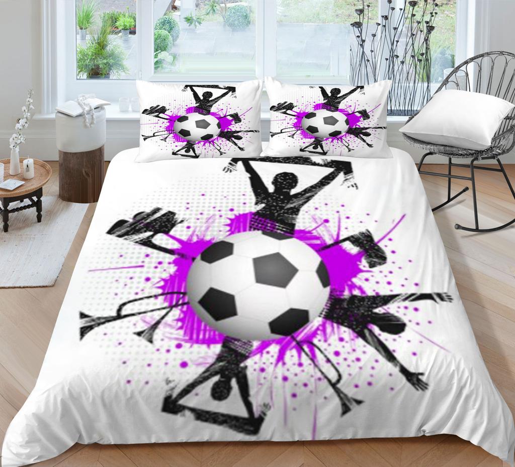 Пододеяльник Наволочка Двух- или Трехпредметный Серия Футбол 3D Цифровая Печать Полиэстер