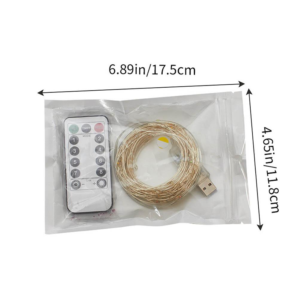 5m 50 Led Remote Control USB Waterproof Bedroom Indoor Outdoor Wedding Dorm Decoration Copper Wire Light