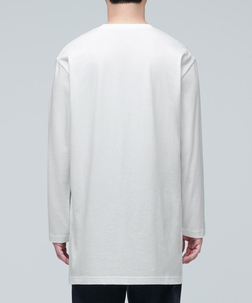 MUSINSA STANDARD Layered Crew Neck Long Sleeve T-Shirt_Long Length [Cream]