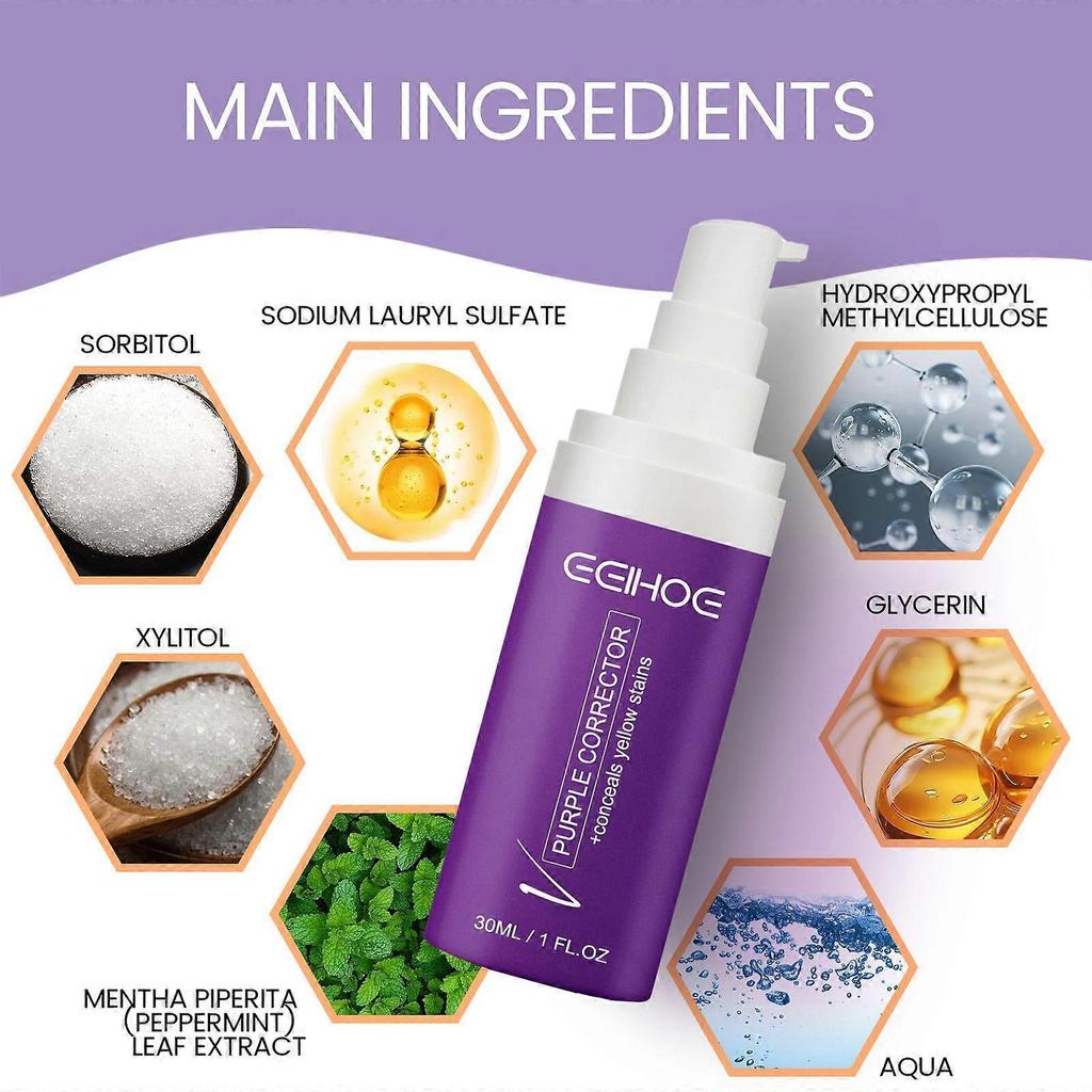 Limited time!!Eelhoe Purple Toothpaste Cleans Stains, Whitens Teeth, Protects Gums, Freshens Breath