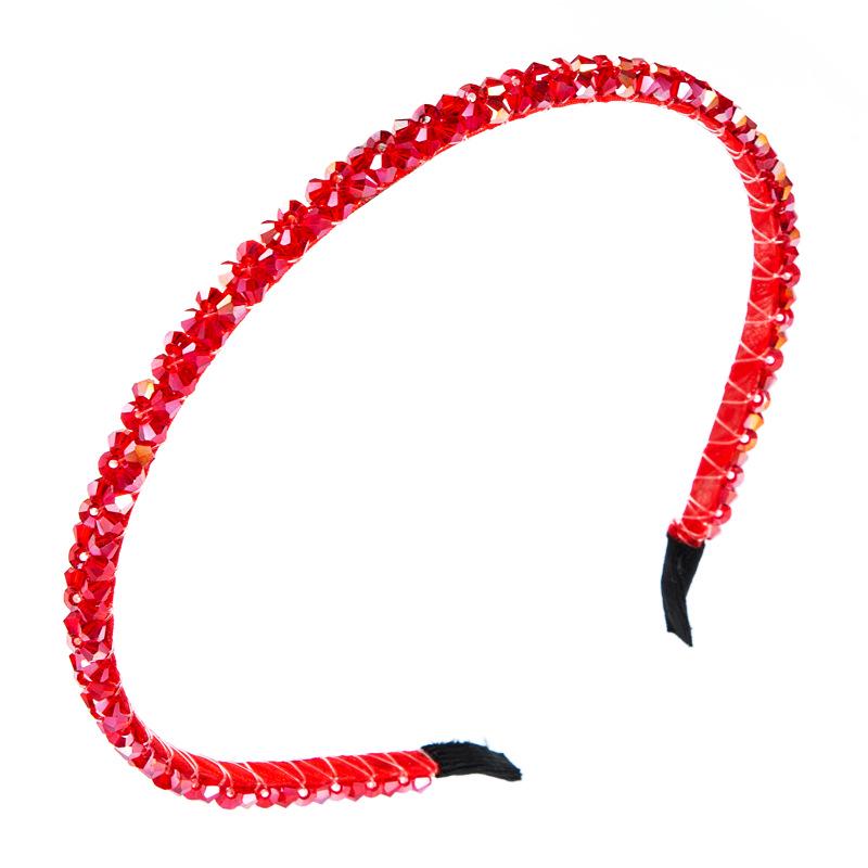 Плетеная повязка на голову с кристаллами в корейском стиле — минималистичный европейский и американский дизайн