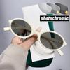 Новые фотохромные очки для близорукости для женщин, унисекс, ретро-очки, меняющие цвет, модные овальные очки для близорукости