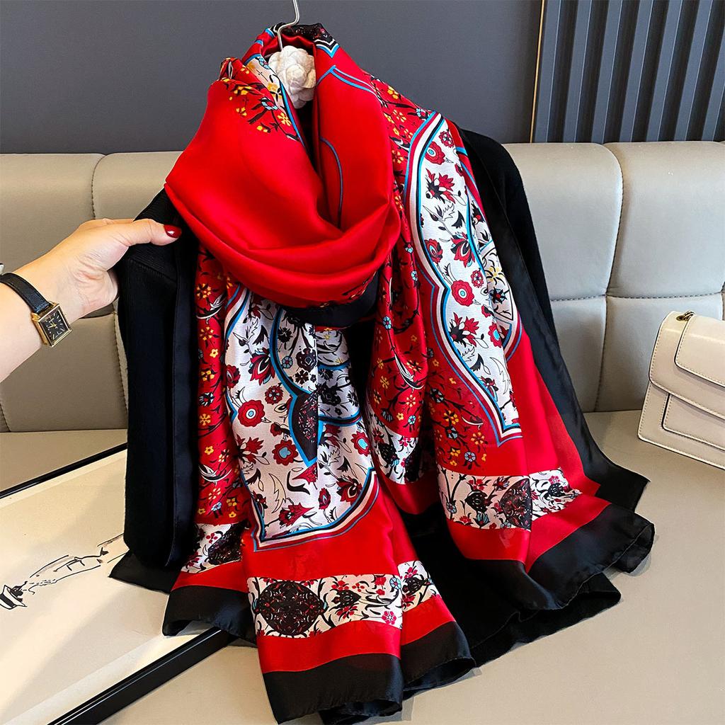 Женские 180*90 см модные красивые мягкие шелковые шарфы женские женские шаль хиджаб накидка платок бандана кашне пляжное парео