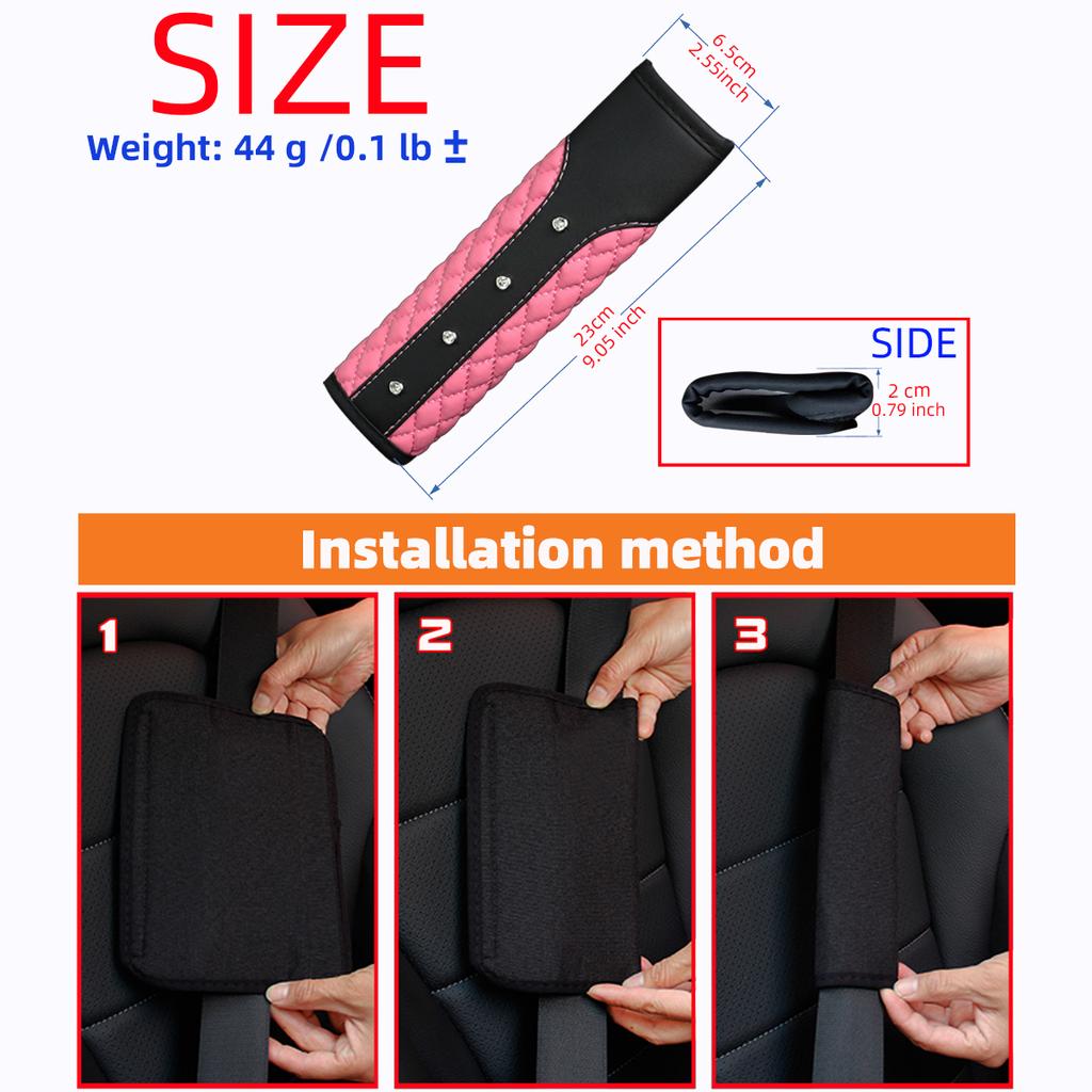 1 украшенный бриллиантами Blingbling аксессуар для автомобиля из искусственной овчины Защита плеча от ремня безопасности Удобный безопасный ремень, не сдавливающий тело