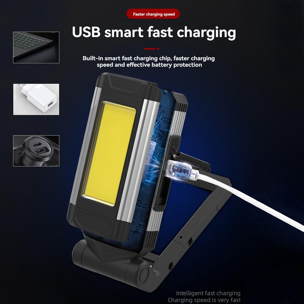 COB work light Folding hooking COB work light LED repair light Multi-function USB charging inspection light