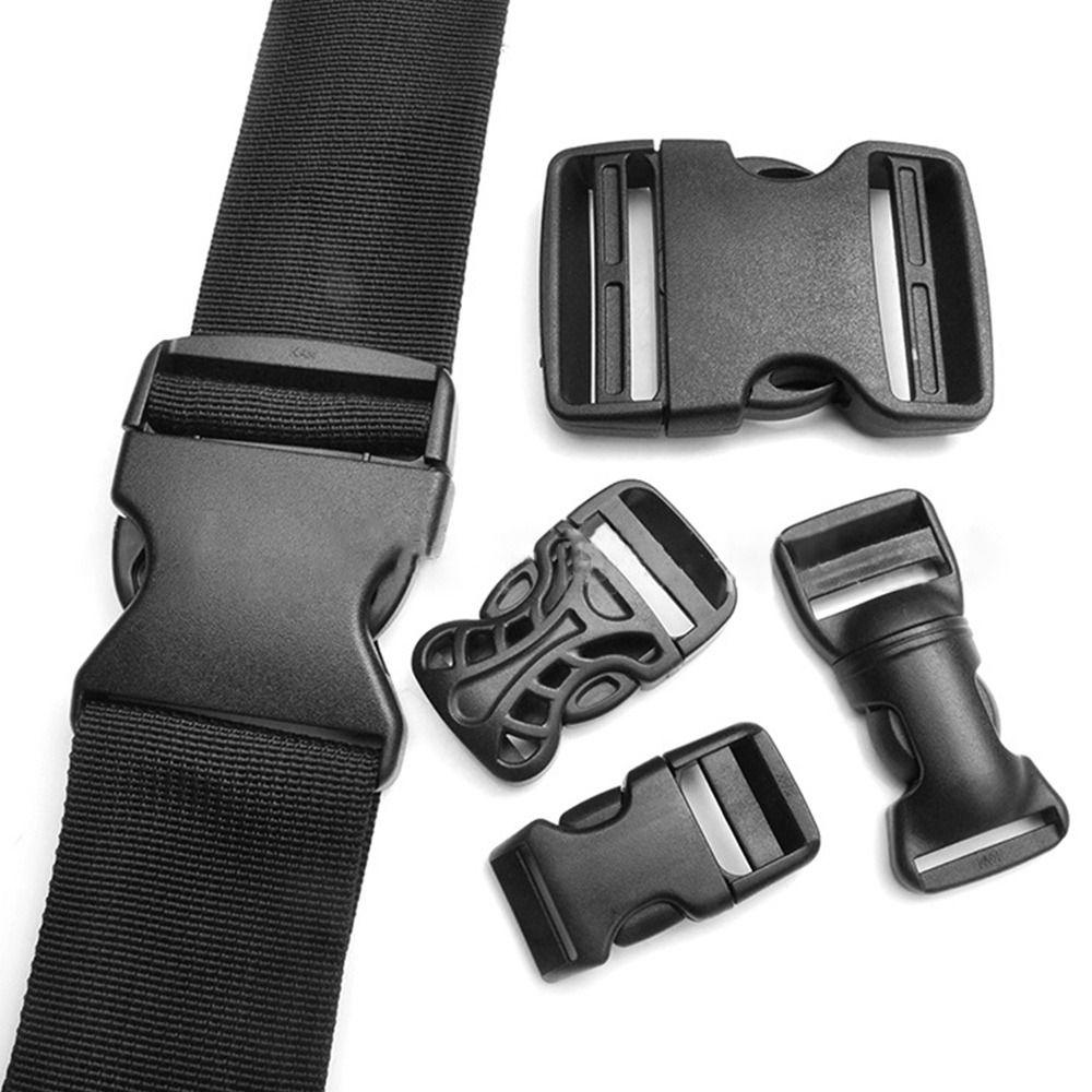 2pcs Black Paracord Bracelet Buckle Plastic Side Release Buckles Curved Buckle Lock Outdoor Tool