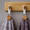 2Pcs Multifunctional Household Bathroom Small Storage Clip Cotton Woven Rope Kitchen Towel Holder Cloth Hanger