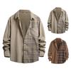 Men's And Winter New Fashion Shirt Coat Lattice Stitched Shirt