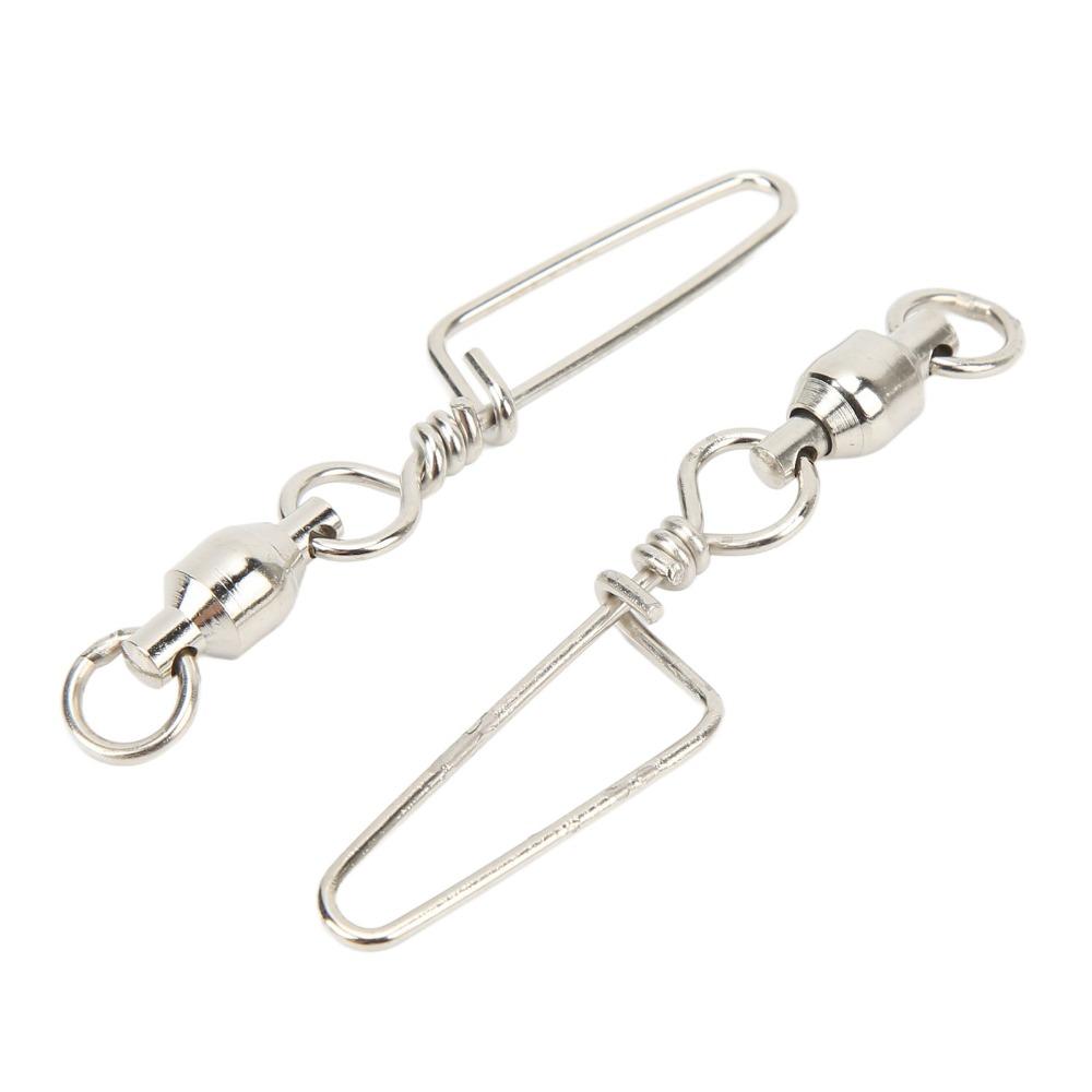 25PCS Stainless Steel Fishing Snap Swivels Rotatable Fishing Swivels Saltwater Fishing