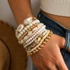 10 Pieces/set of Jewelry, Fashionable Beaded Bracelet, Simple Special-shaped Pearl Bracelet Set