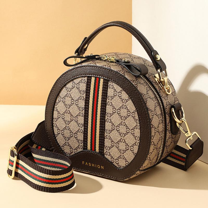 2025 Новая женская сумка через плечо Модная стильная Хит продаж Одноплечевая сумка-портфель Большая вместимость Маленькая круглая сумка Зимняя