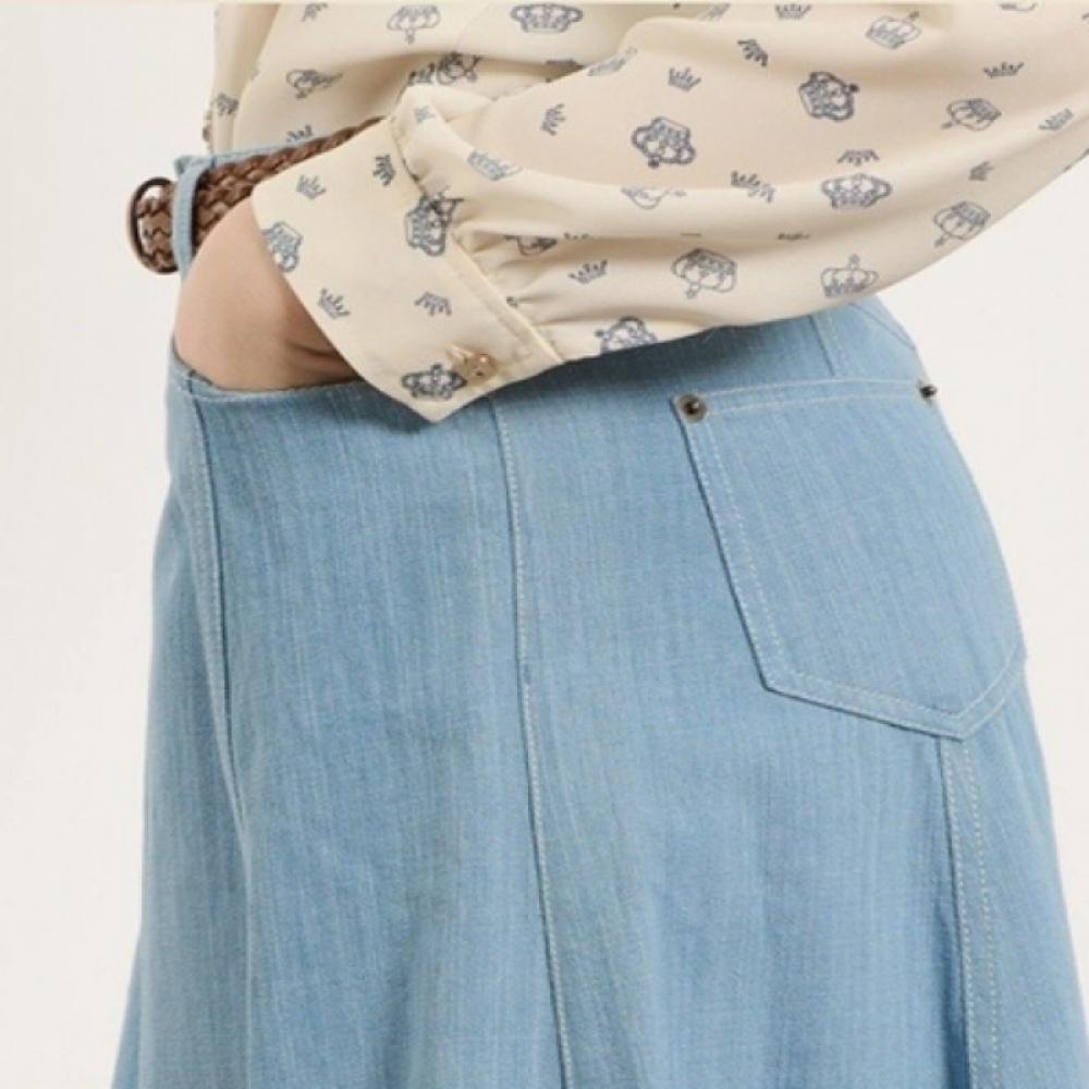 Bcbg Denim Pleated Skirt B5m3s202