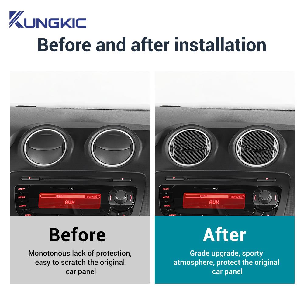 Real Soft Carbon Fiber Sticker For Seat Ibiza 6j 2009 2010 2011 2012 2013 2014 LHD RHD Car Center Console Air Outlet Panel