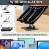 Foldable Tablet Stand, 360° Rotating Stand for iPad-Samsung Tab-Redmi Pad, Adjustable Non-Slip Metal Black