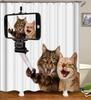 Занавеска для душа с рисунком кота, 3D занавеска для душа в ванной, водонепроницаемая тканевая занавеска для душа, забавная занавеска для душа или коврик