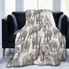 Elephant print flannel blanket sofa bedroom decorative blanket office lunch break blanket