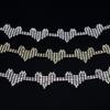 Handmade Heart Rhinestone Claw Chain for DIY Clothing and Decoration