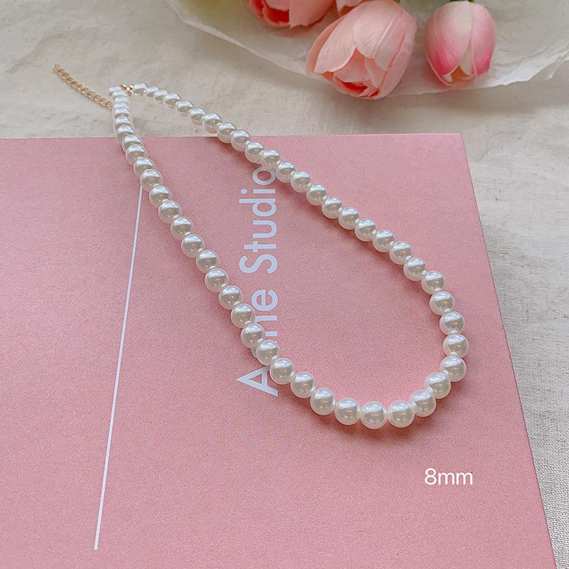 French Lazy Pearl Necklace Women'S Premium Temperament Clavicle Chain Year Sweater Necklace