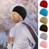 Winter Inner Layer Hat High Elasticity Solid Color Brimless Polar Fleece Knitted Cap for Outdoor Activities Skiing Cycling