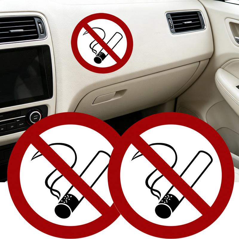 Round Self-Adhesive No Smoking Sign for Indoor & Outdoor Use