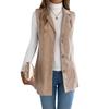 GMXIA Autumn and Winter Casual Single-breasted Suit Collar Corduroy Vest Jacket for Women