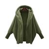 Women's Fashion Loose Retro Warm Solid Color Long Sleeve Hooded Loose Plush Fleece Jacket Women