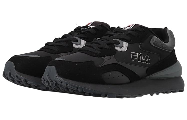 Men's Sneakers FILA HERITAGE RUNNING Cushioning Abrasion Resistant Low top Running Shoes Men's Black