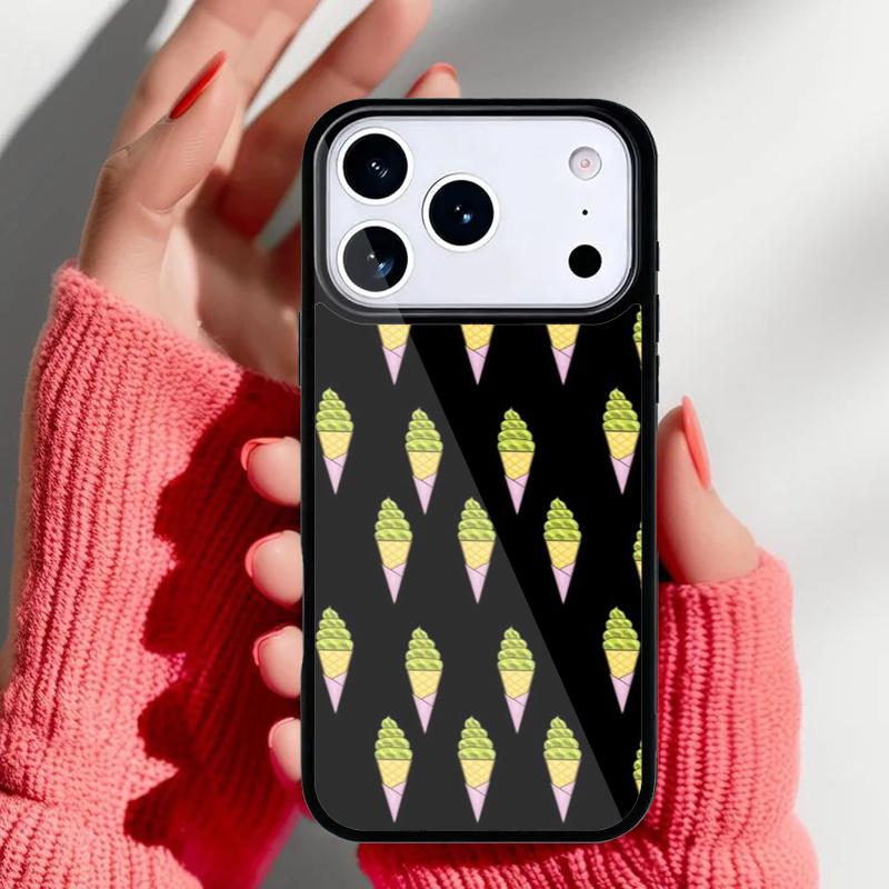 Летний чехол для телефона с рисунком мороженого из зеленого чая для iPhone 17 Air 16e 15 14 13 Pro Max Задняя крышка для 12 11 Pro Coque